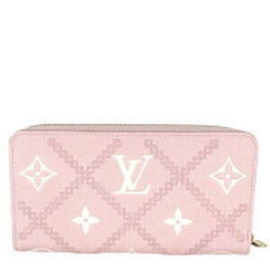 Louis Vuitton Zippy Wallet Long Round Zipper Pink Empreinte Broderie